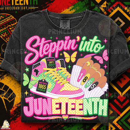Steppin' Into Juneteenth Sublimation Design PNG Freedom 1865 Sneakers Digital Download NEW26