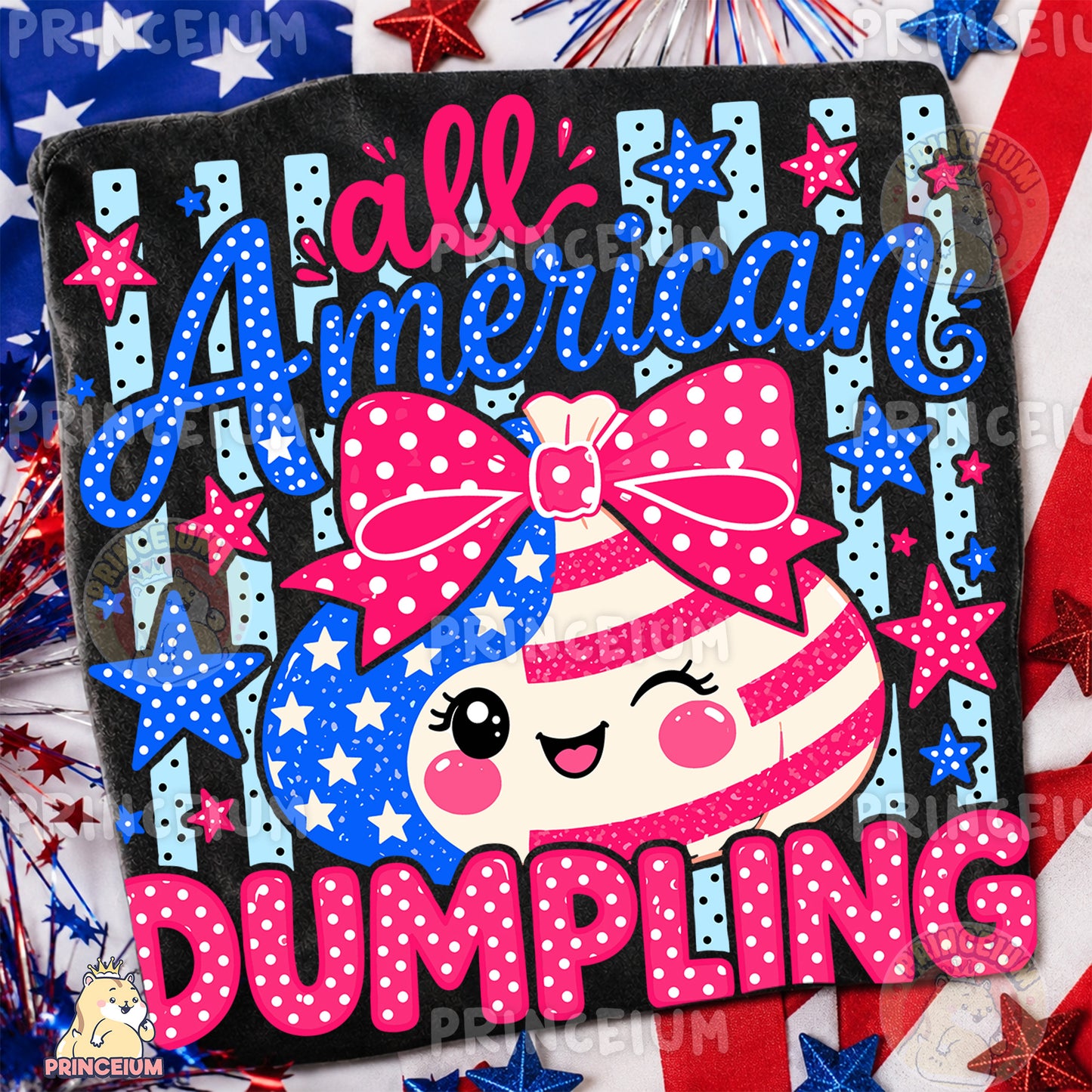 All American Dumpling Sublimation Design PNG Patriotic 4th of July Digital Download NEW26