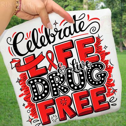 Red Ribbon Week Bundle Png, In October We Wear, Red Ribbon Week Png, Drug-Free, Anti-Drug Svg, Red ribbon Week, Sublimation Designs, Digital