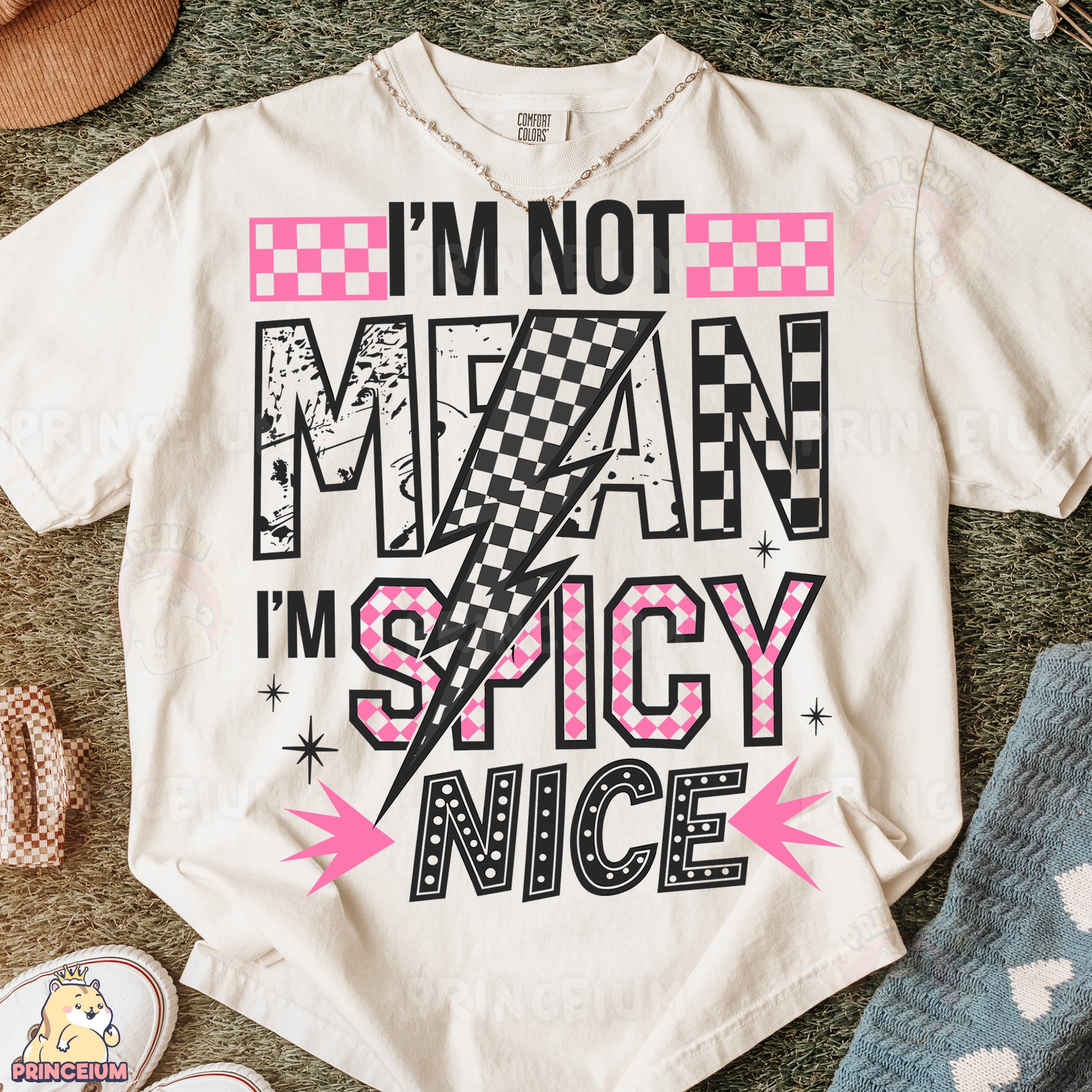 a t - shirt that says i'm not mean i'm spicy nice