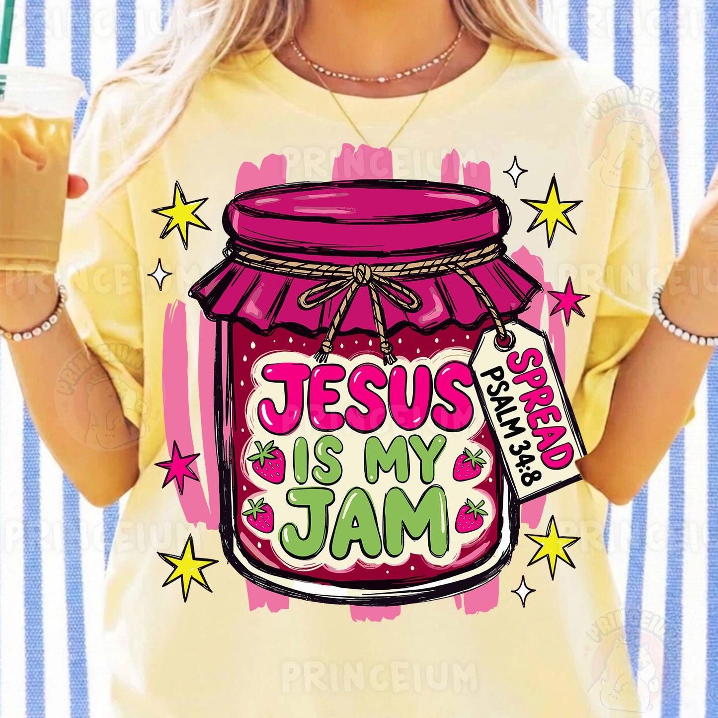 Jesus Is My Jam Sublimation Design PNG Christian Strawberry Jam Jar Digital Download