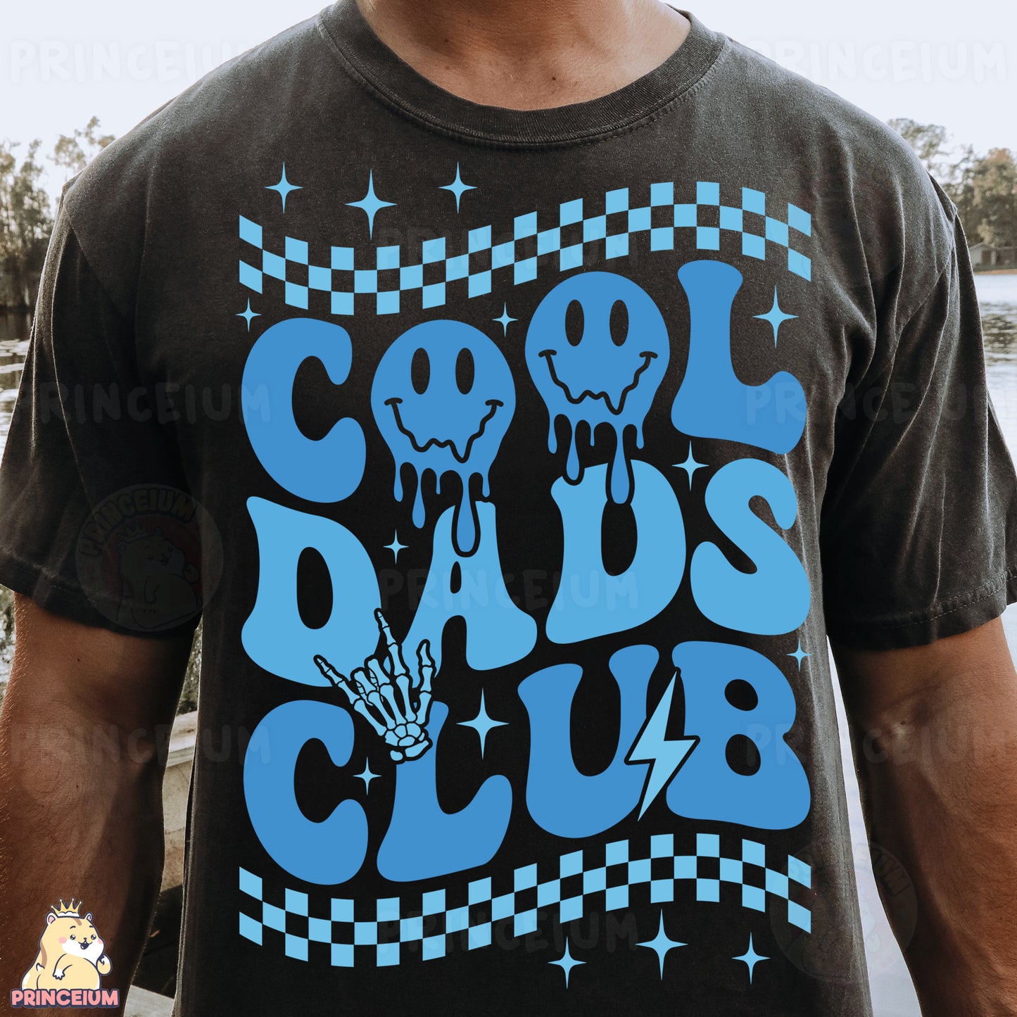 a man wearing a cool dubs club t - shirt