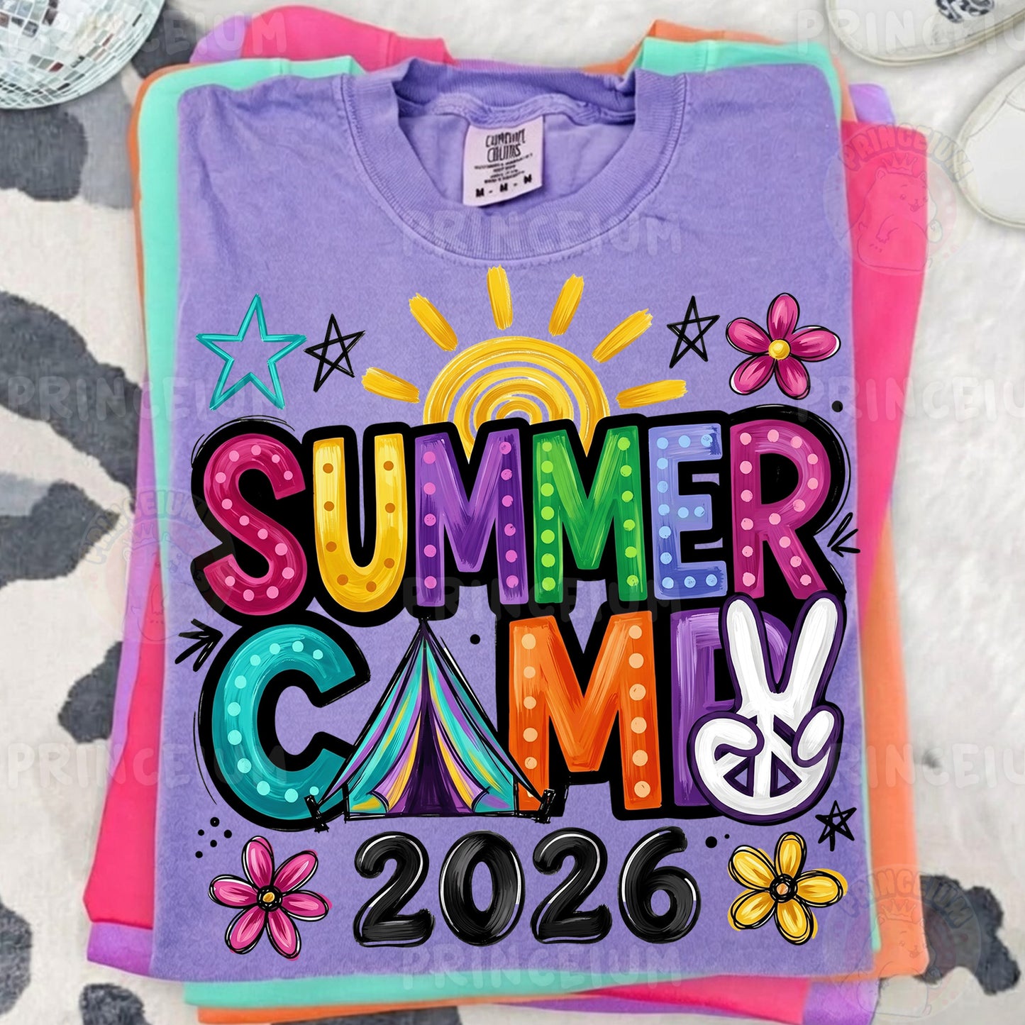 Summer Camp 2026 Sublimation Design PNG  Colorful Retro Summer Camp Digital Download