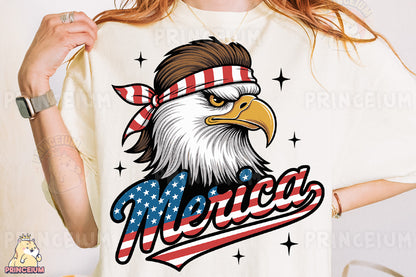 a woman wearing an american eagle t - shirt
