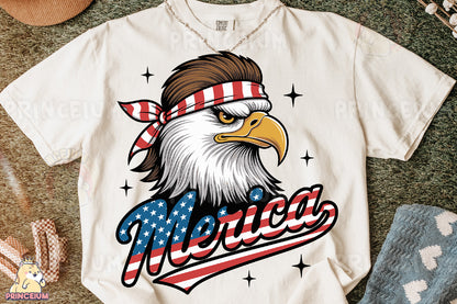 a t - shirt with an eagle wearing a bandana