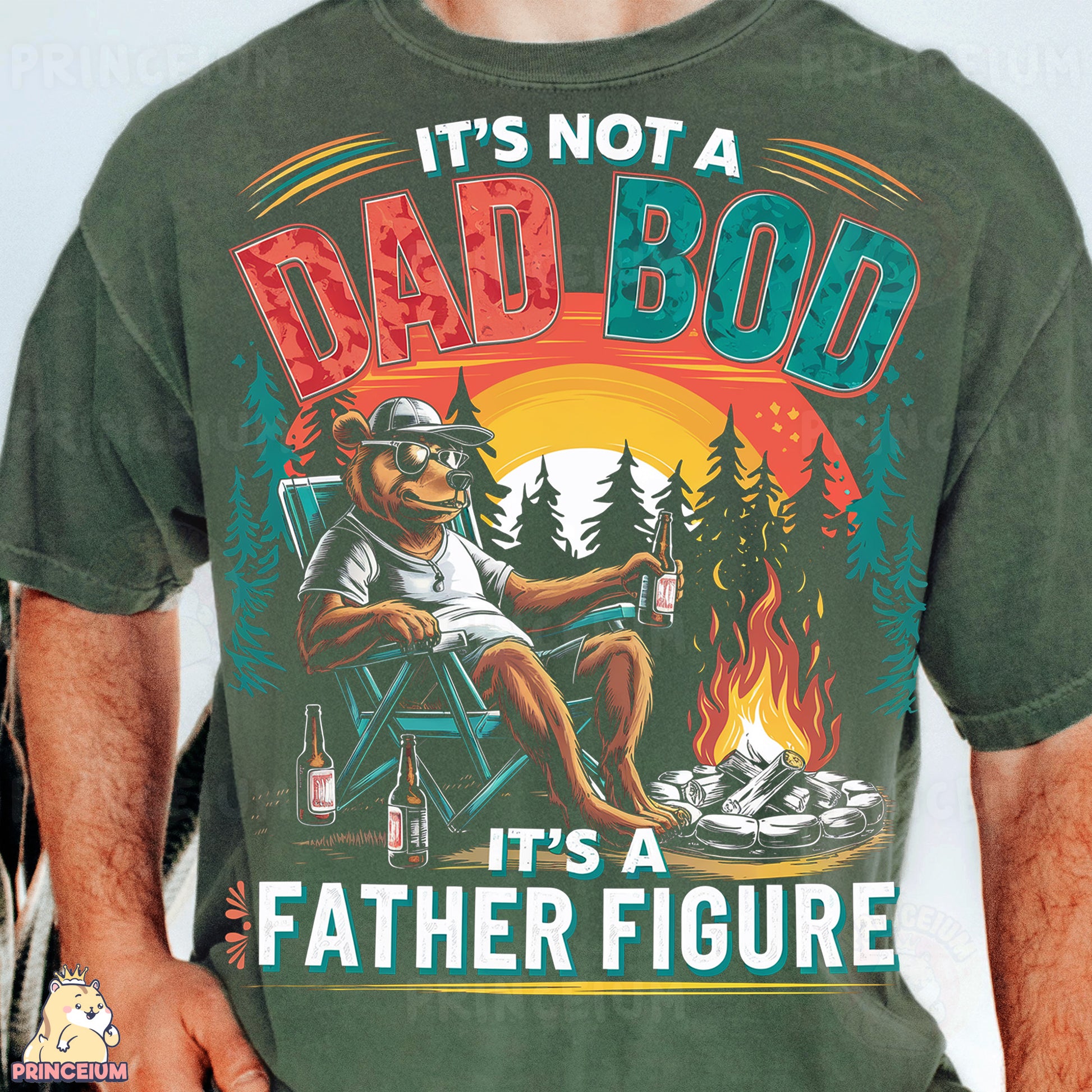 a man wearing a t - shirt that says it's not a dad bo