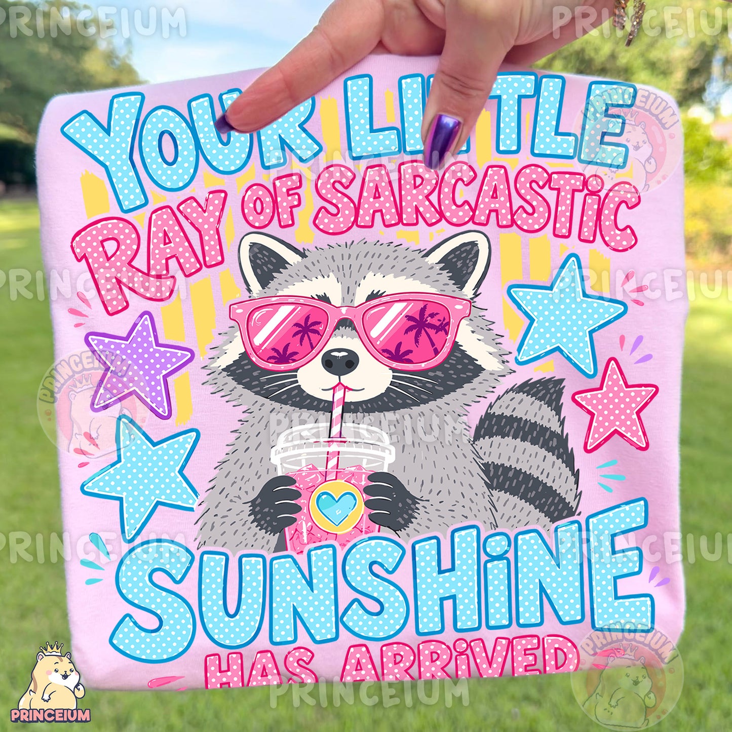 Your Little Ray of Sarcastic Sunshine Sublimation Design PNG Raccoon Digital Download NEW26