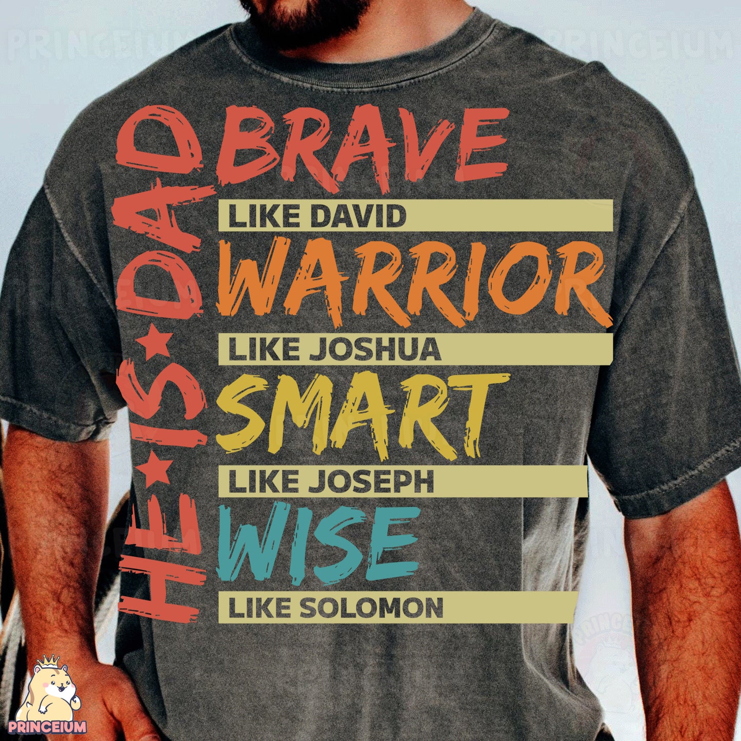 a man with a beard wearing a gray shirt