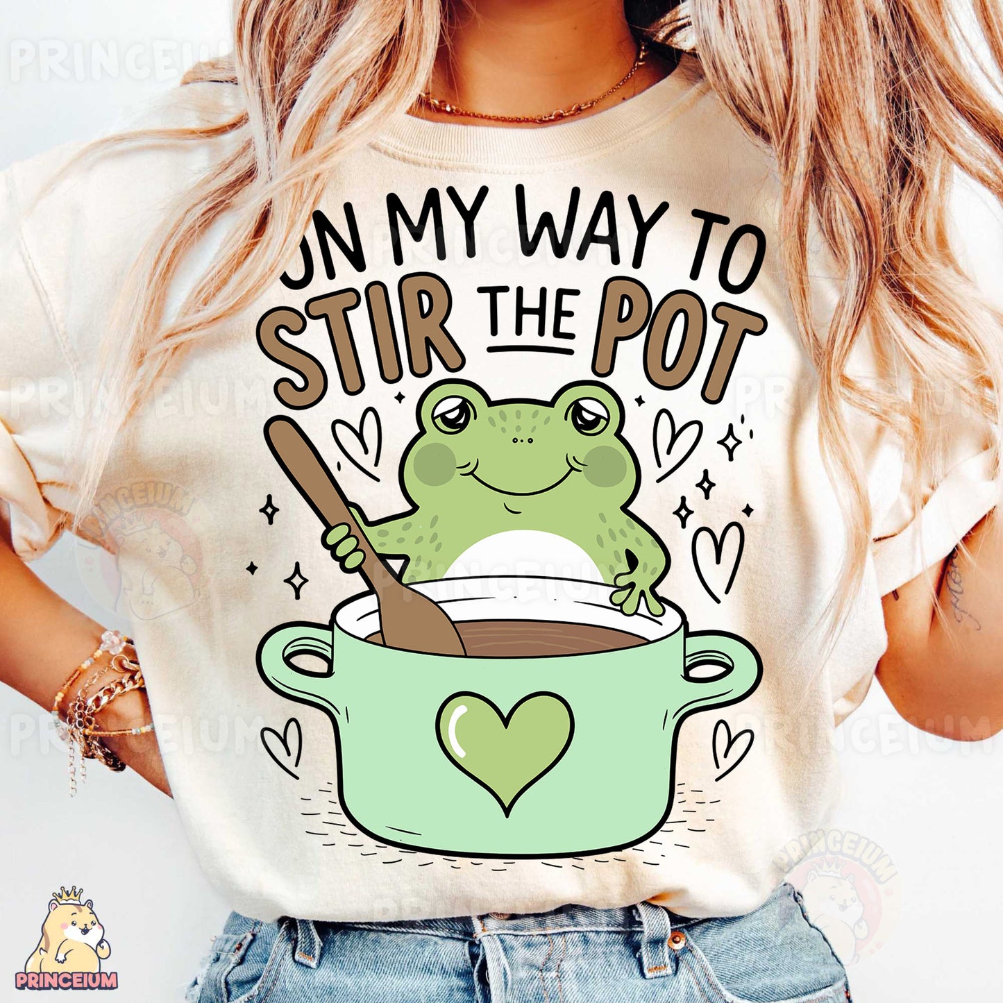 a woman wearing a t - shirt that says, i'm my way to