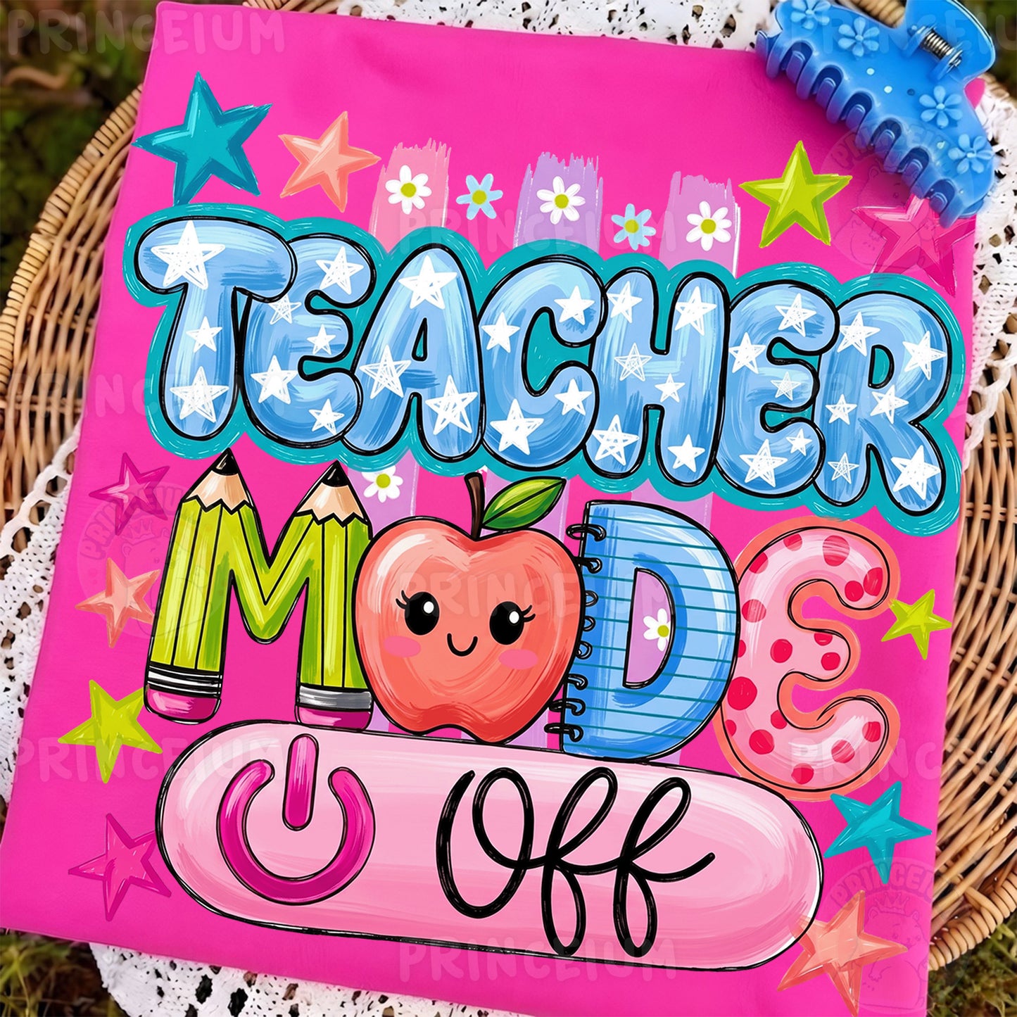 Teacher Mode On PNG, Cute Teacher Shirt Design, Back To School Graphic, Preppy Teacher Sublimation