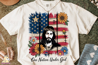 a t - shirt with a picture of jesus on it
