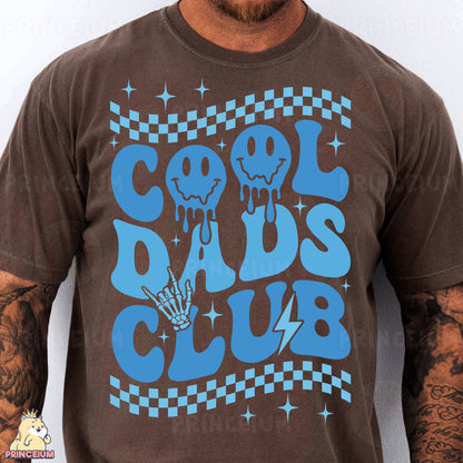 a man wearing a cool bus club t - shirt
