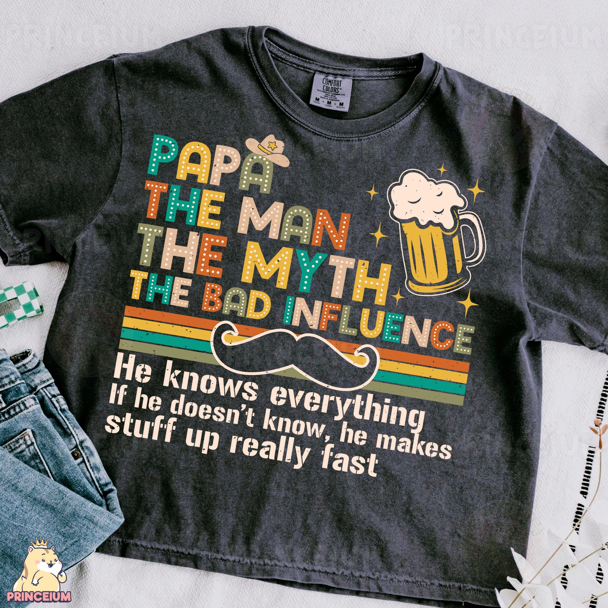 a t - shirt that says pap the man the myth the bad influence
