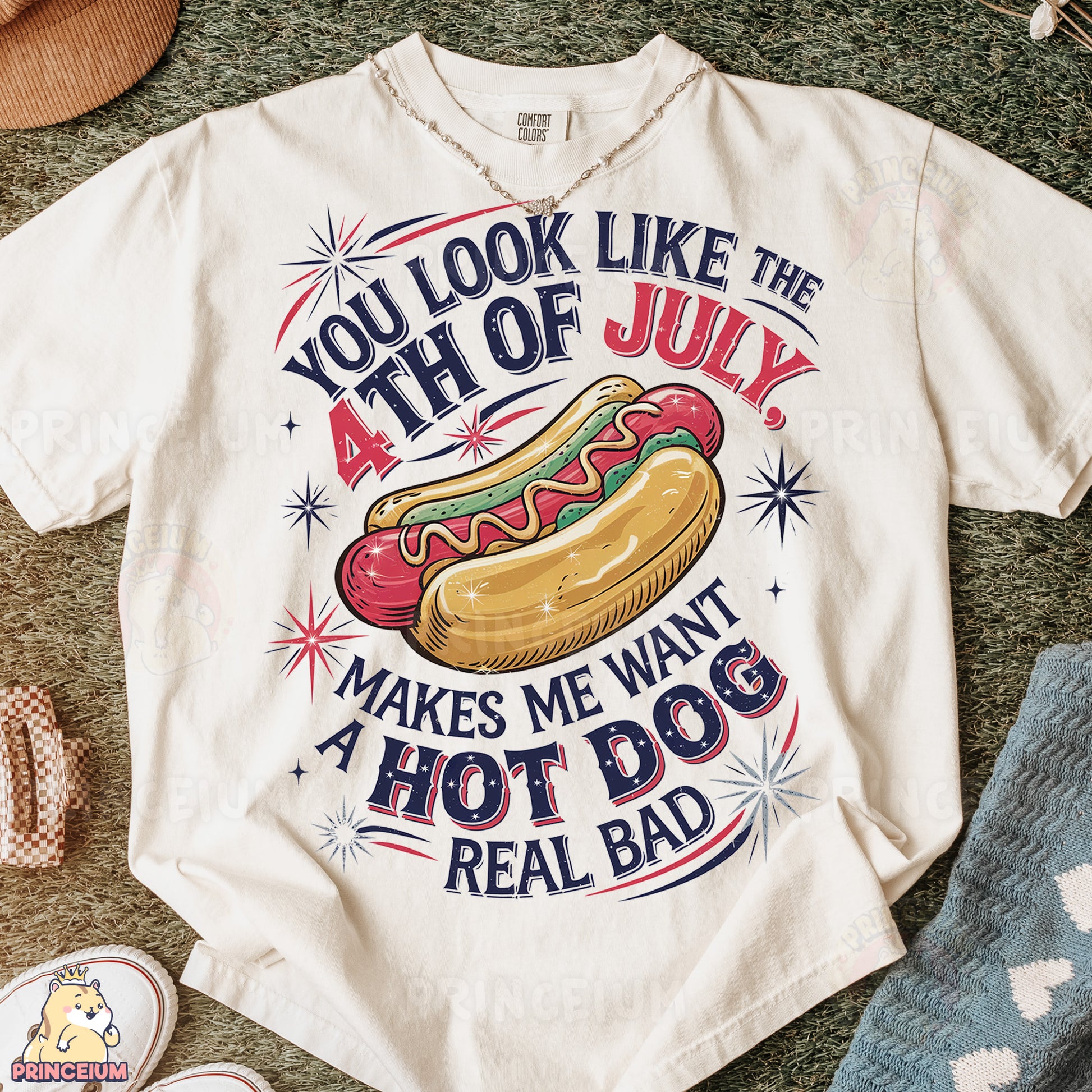 a t - shirt that says you look like the 4th of july makes me want