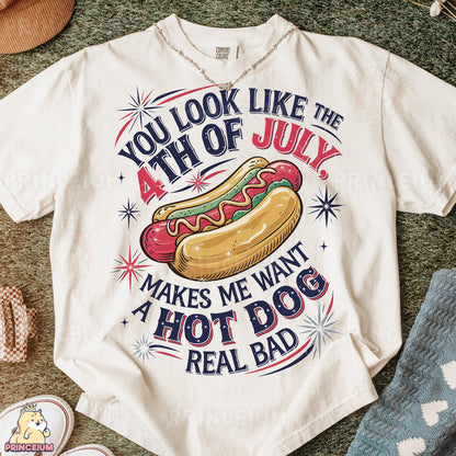 a t - shirt that says you look like the 4th of july makes me want