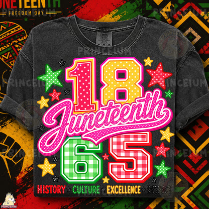 1865 Juneteenth History Culture Excellence Respect Sublimation Design PNG Freedom Day Digital Download NEW26