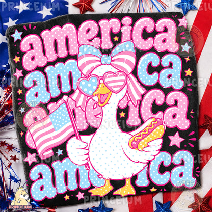 America Goose Hotdog Sublimation Design PNG Patriotic 4th of July Digital Download NEW26