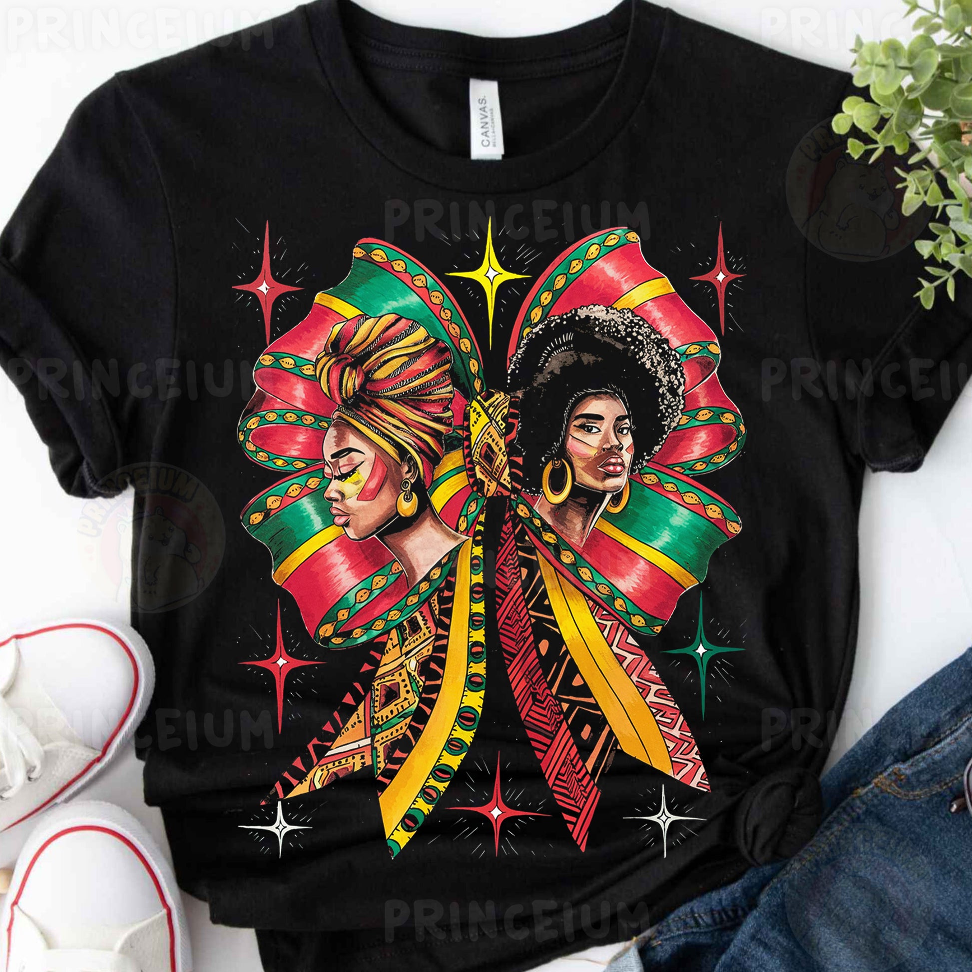 a t - shirt with two women's faces on it