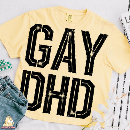 a t - shirt that says gay chic on it