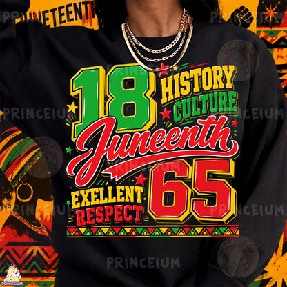 Juneteenth 1865 History Culture Excellent Respect Sublimation Design PNG Freedom Day Digital Download