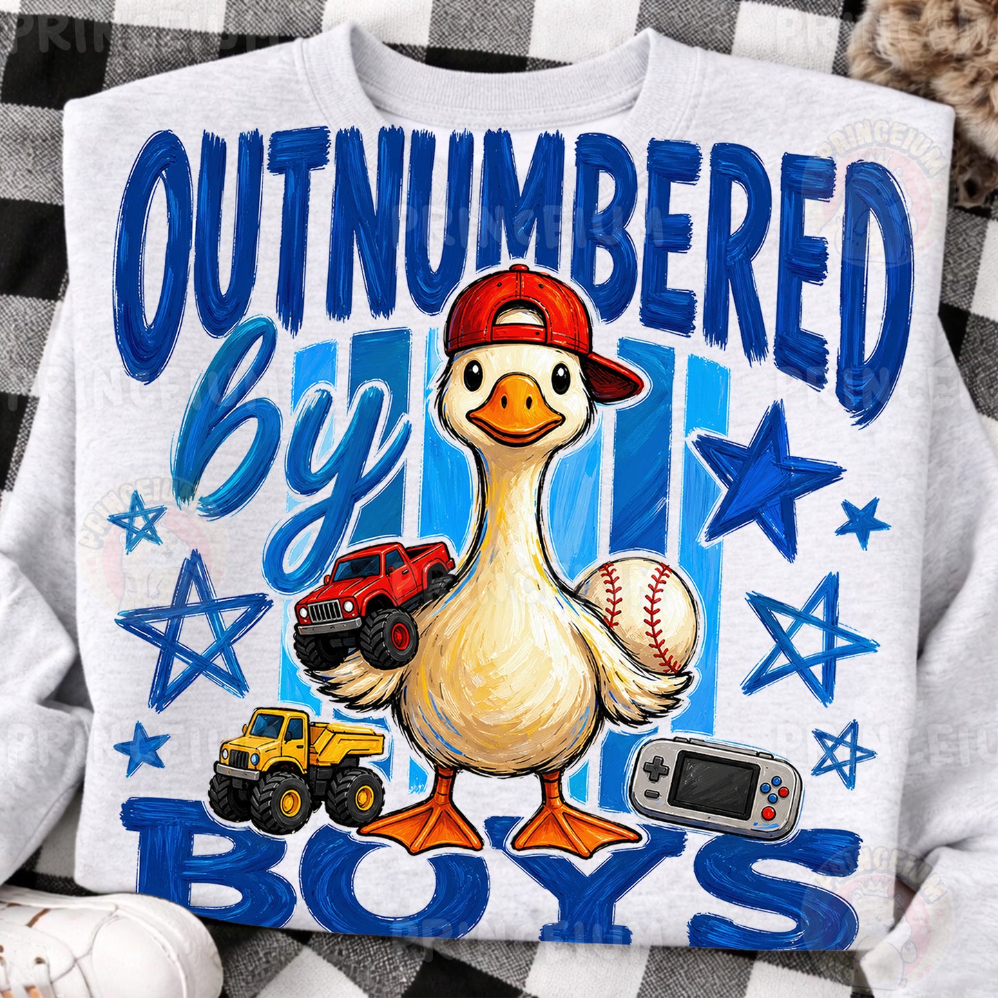 Outnumbered By Boys Sublimation Design PNG | Duck Boy Mom Digital Download
