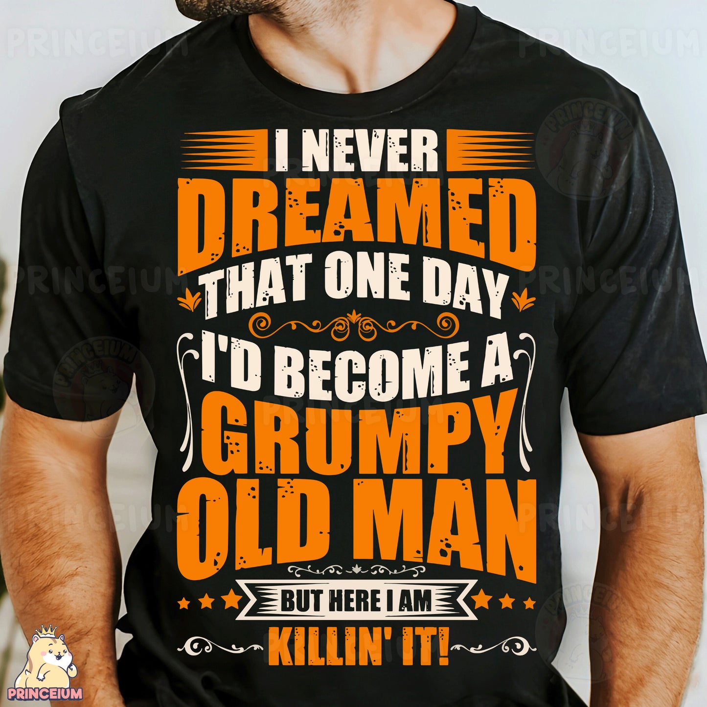 a man wearing a t - shirt that says i never dream that one day i