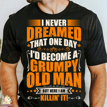 a man wearing a t - shirt that says i never dream that one day i