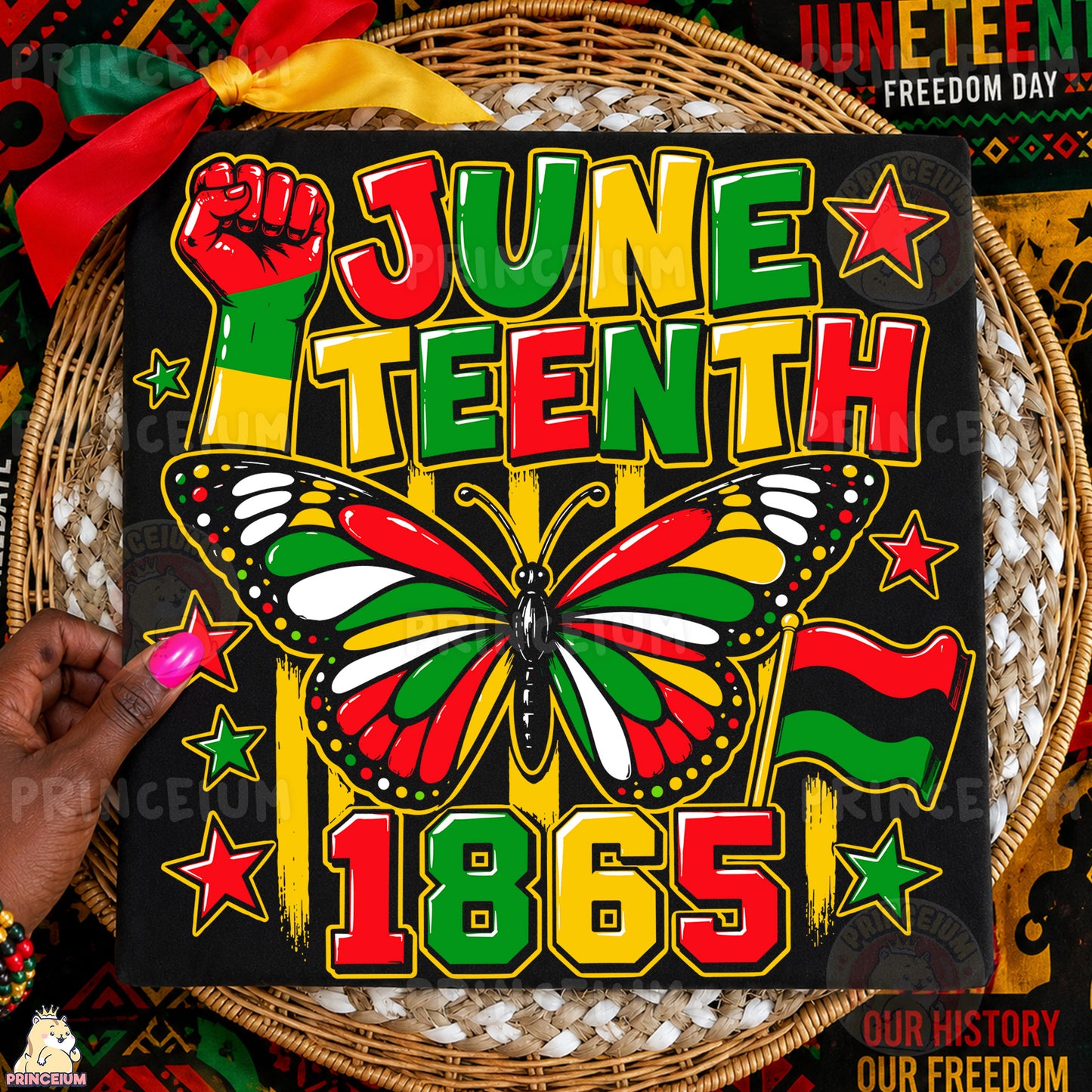 Juneteenth Butterfly Breaking Chains Sublimation Design PNG Freedom Day 1865 Digital Download