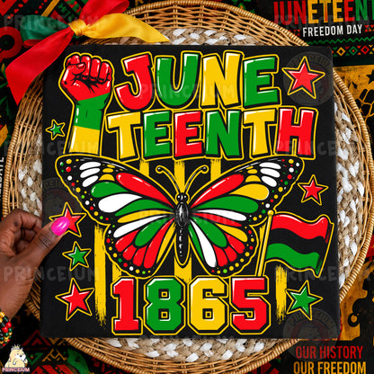 Juneteenth Butterfly Breaking Chains Sublimation Design PNG Freedom Day 1865 Digital Download