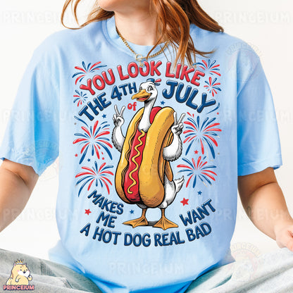 a woman wearing a t - shirt that says you look like the 4th of july