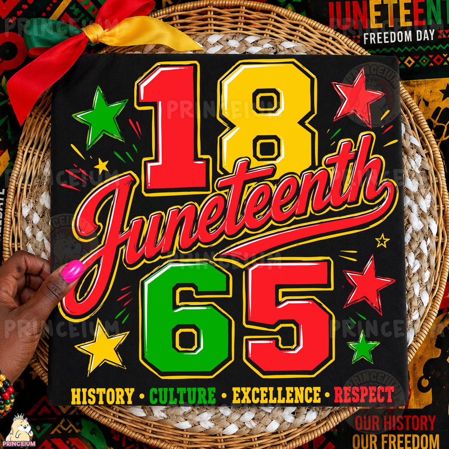 1865 Juneteenth History Culture Excellence Respect Sublimation Design PNG Freedom Day Digital Download
