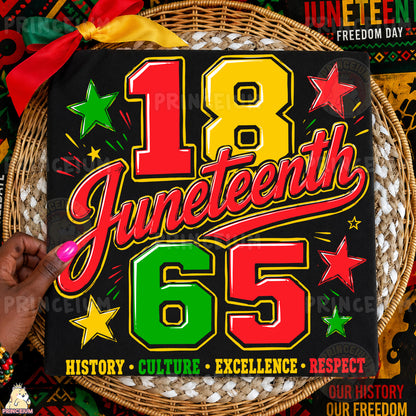 1865 Juneteenth History Culture Excellence Respect Sublimation Design PNG Freedom Day Digital Download