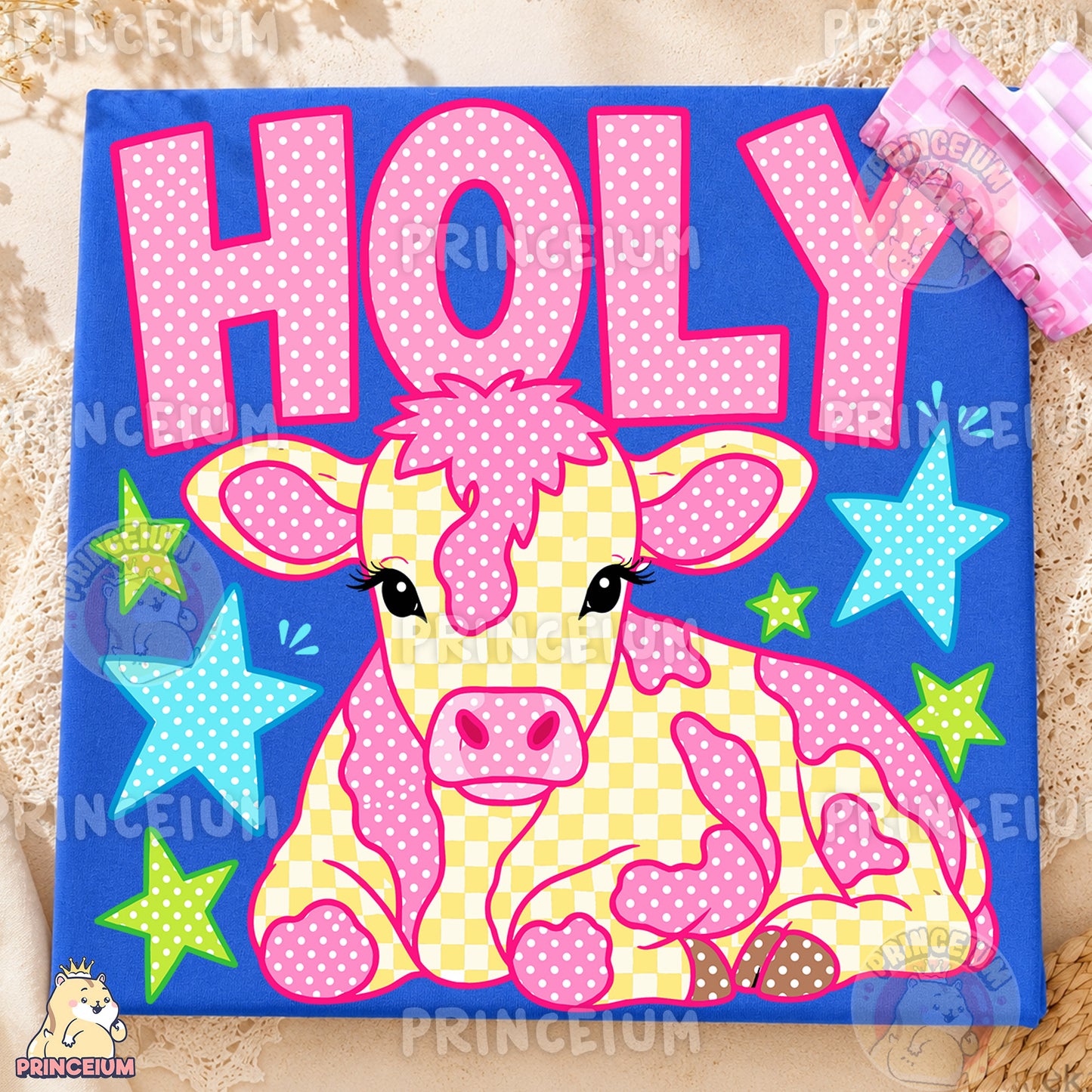 Holy Cow Sublimation Design PNG Pink Cow Digital Download NEW26