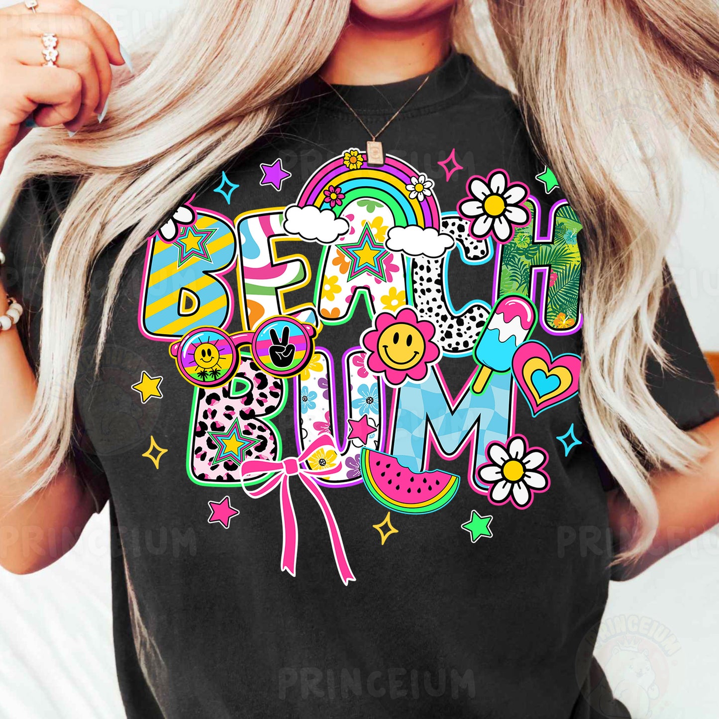 a woman with blonde hair wearing a black shirt