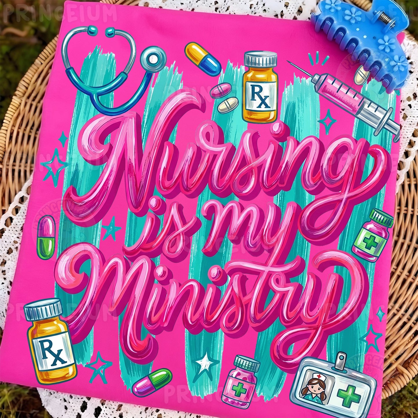 Nursing Is My Ministry PNG, Cute Nurse Shirt Design, Medical Worker Graphic, Nurse Sublimation