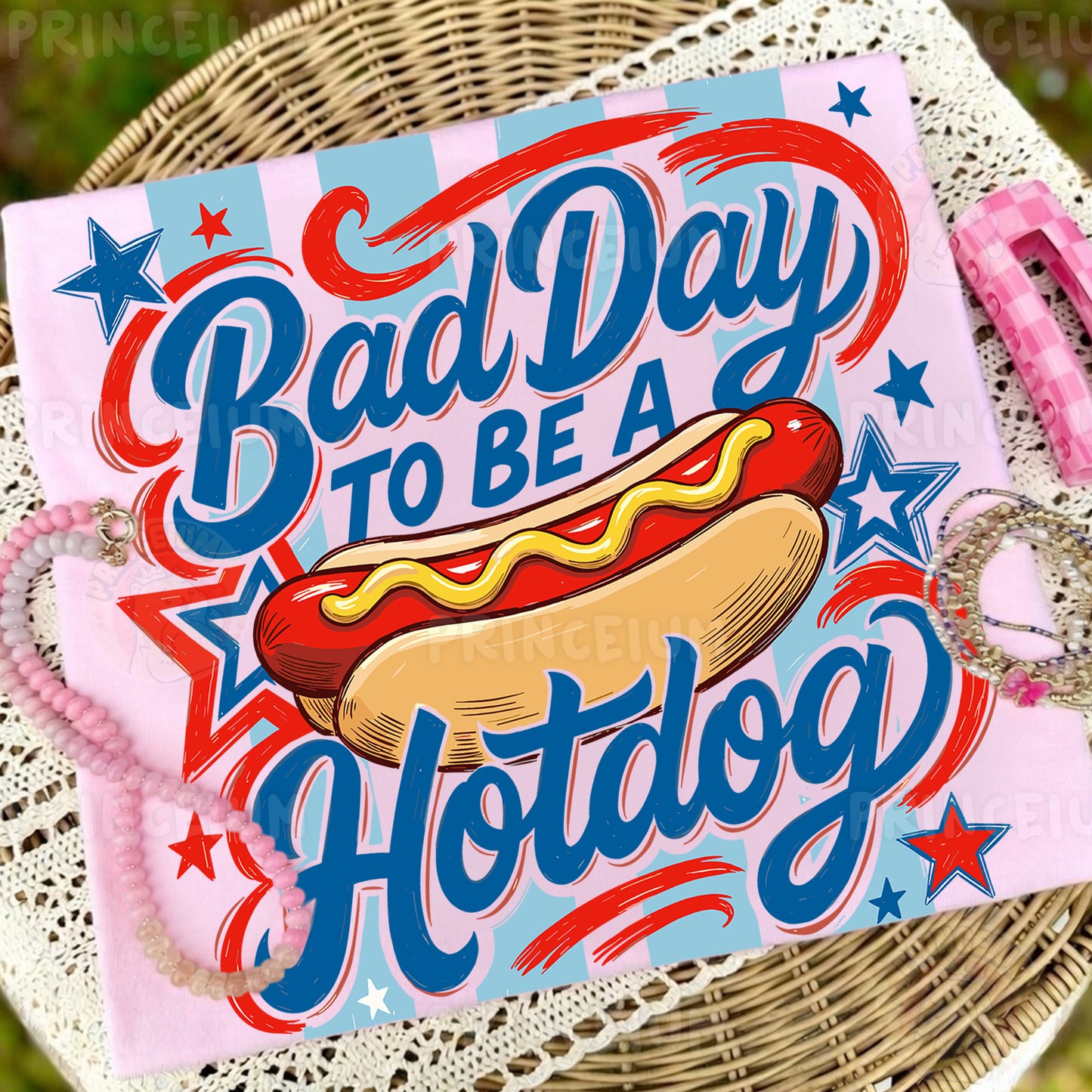Bad Day To Be A Hotdog Sublimation Design PNG Funny Patriotic Hot Dog Digital Download