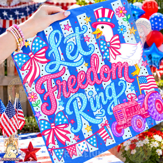 Let Freedom Ring PNG, Patriotic Goose Shirt Design, 4th of July Sublimation Graphic