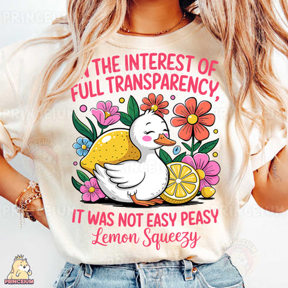 a woman wearing a t - shirt that says the interest of full transparen