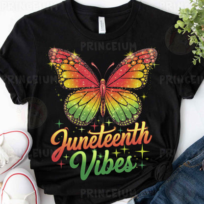 a t - shirt with the words juneteeth vibes on it