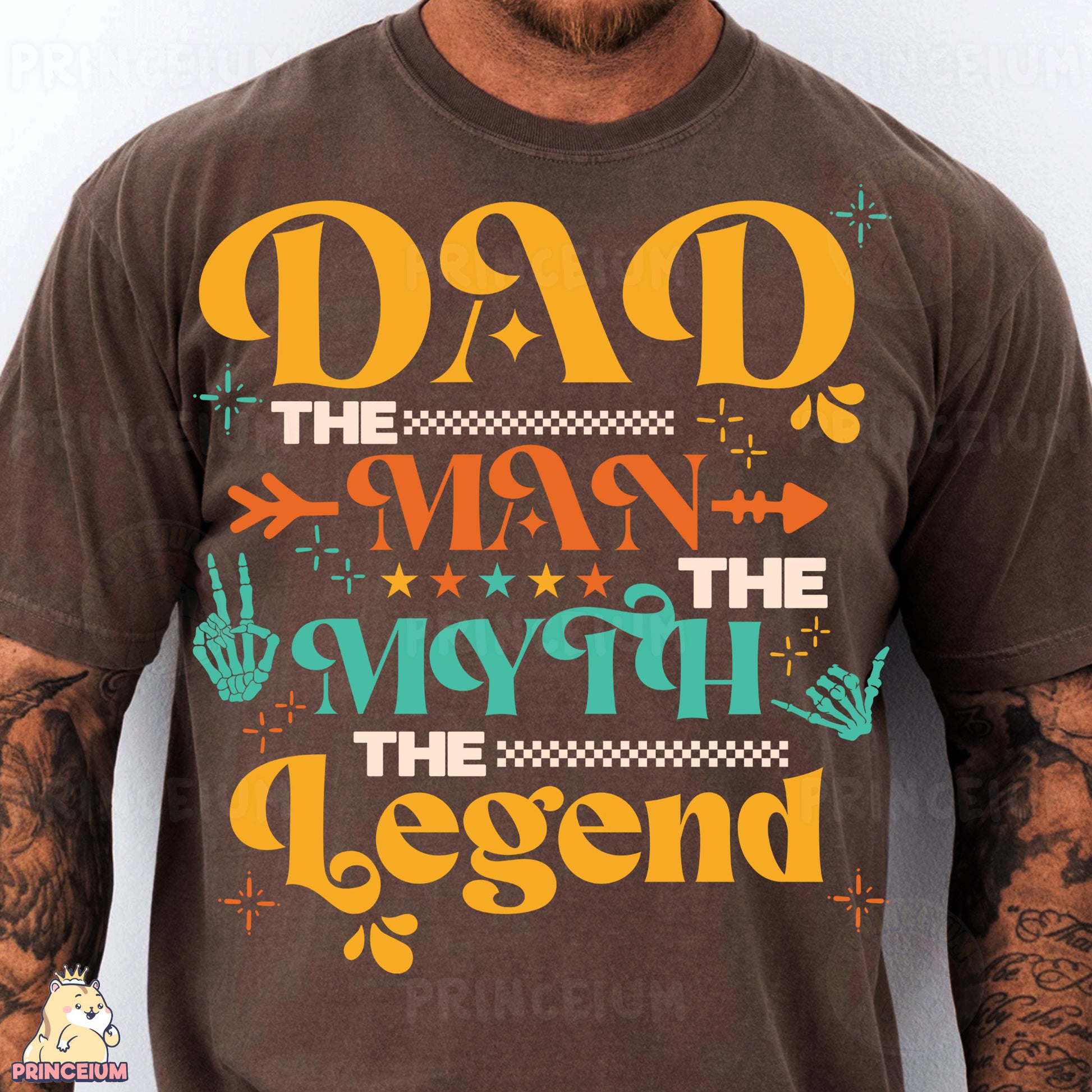 a man with a beard wearing a brown shirt