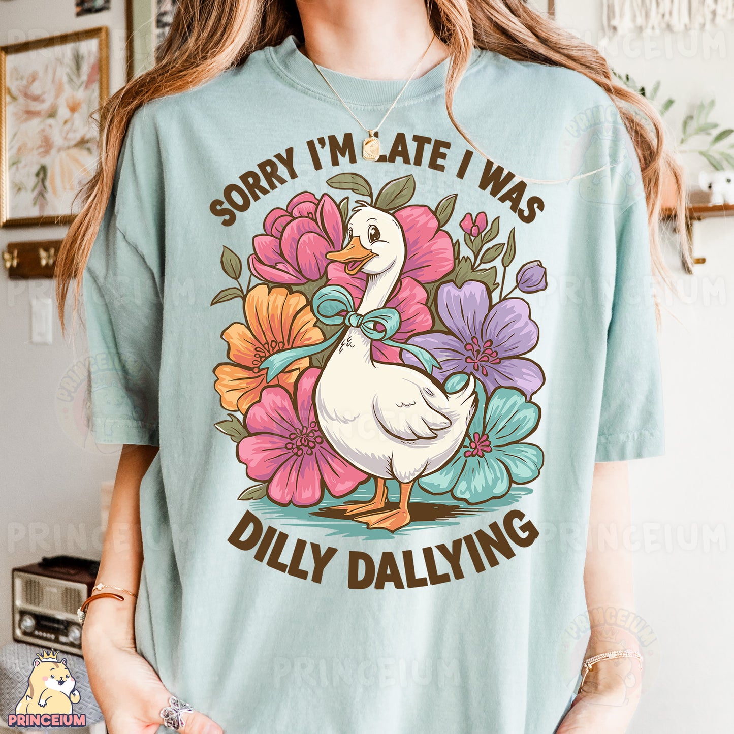 a woman wearing a t - shirt that says sorry i'm late i was