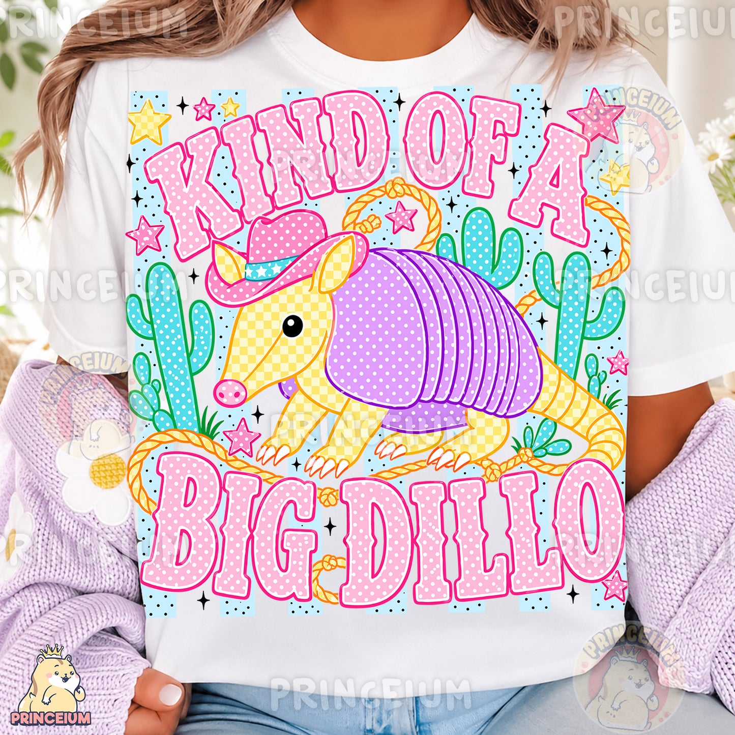 Kind of a Big Dillo Sublimation Design PNG Cowboy Armadillo Digital Download