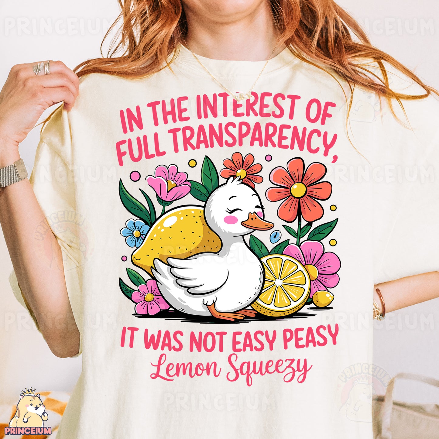 a woman wearing a t - shirt that says in the interest of full transparency,