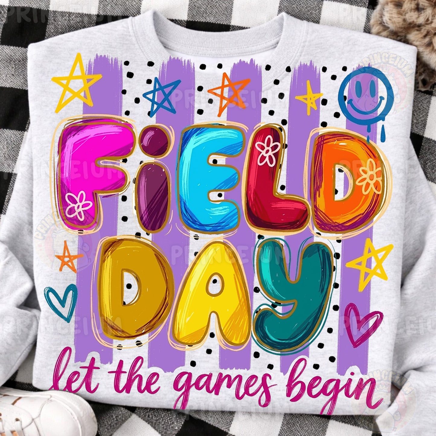 Field Day Let The Games Begin Sublimation Design PNG | Colorful School Field Day Digital Download