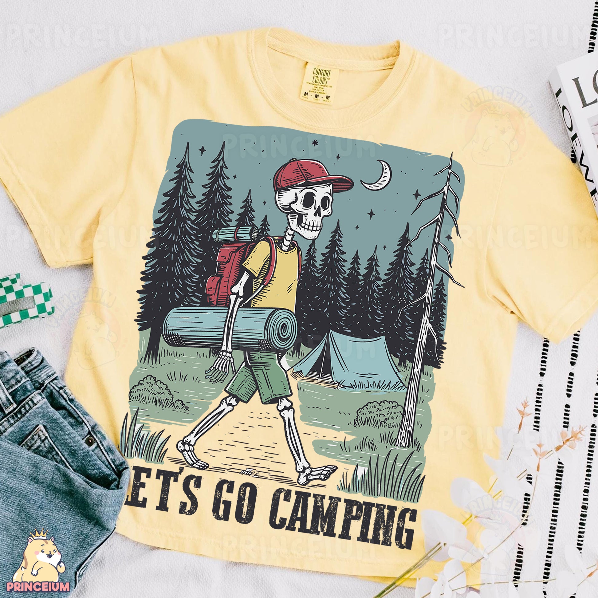 a t - shirt with a skeleton carrying a barrel