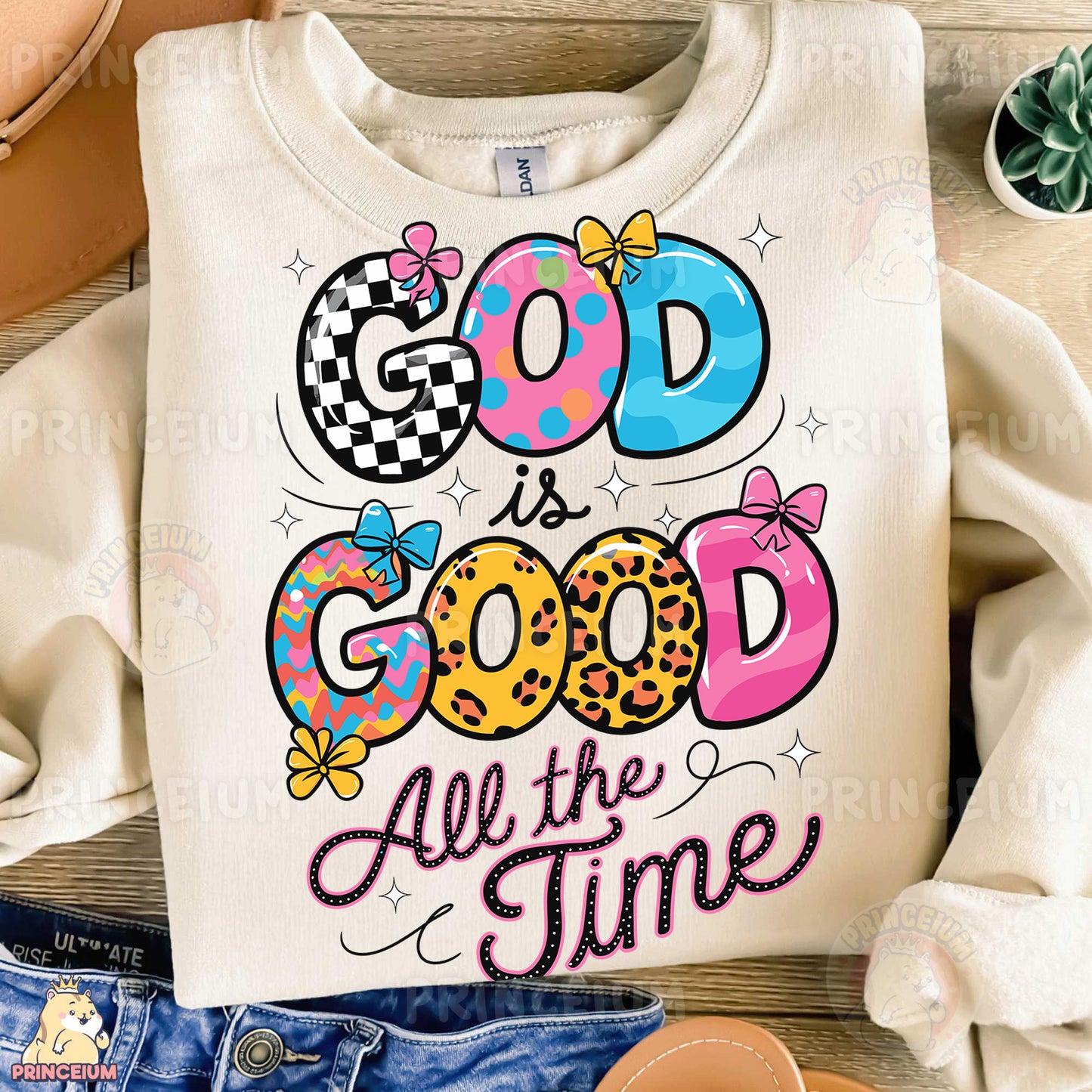 a t - shirt that says god is good all the time