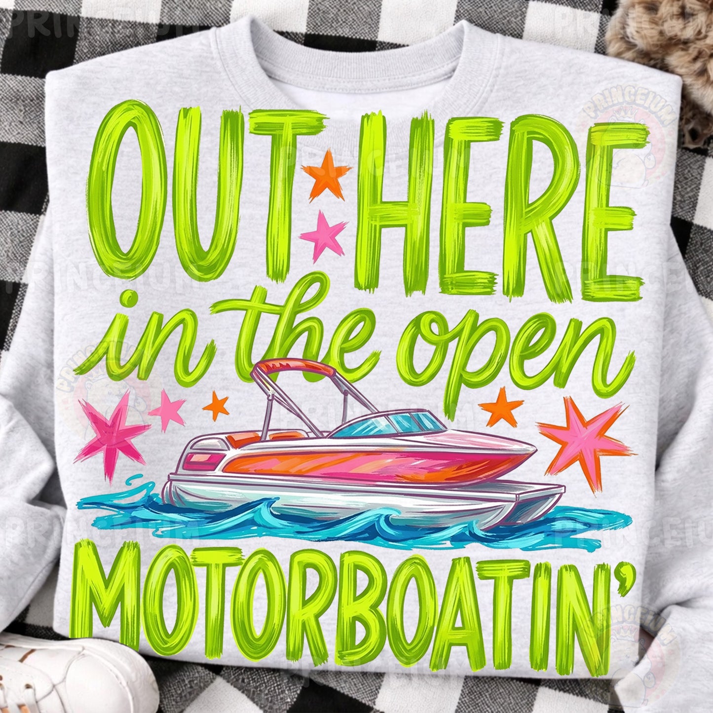 Out Here In The Open Motorboatin' Sublimation Design PNG | Funny Boat Summer Digital Download