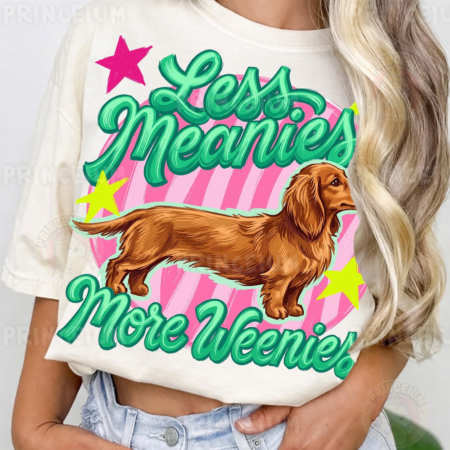 Less Meanies More Weenies Sublimation Design PNG | Cute Dachshund Dog Digital Download