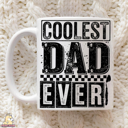 a coffee mug that says coolest dad ever