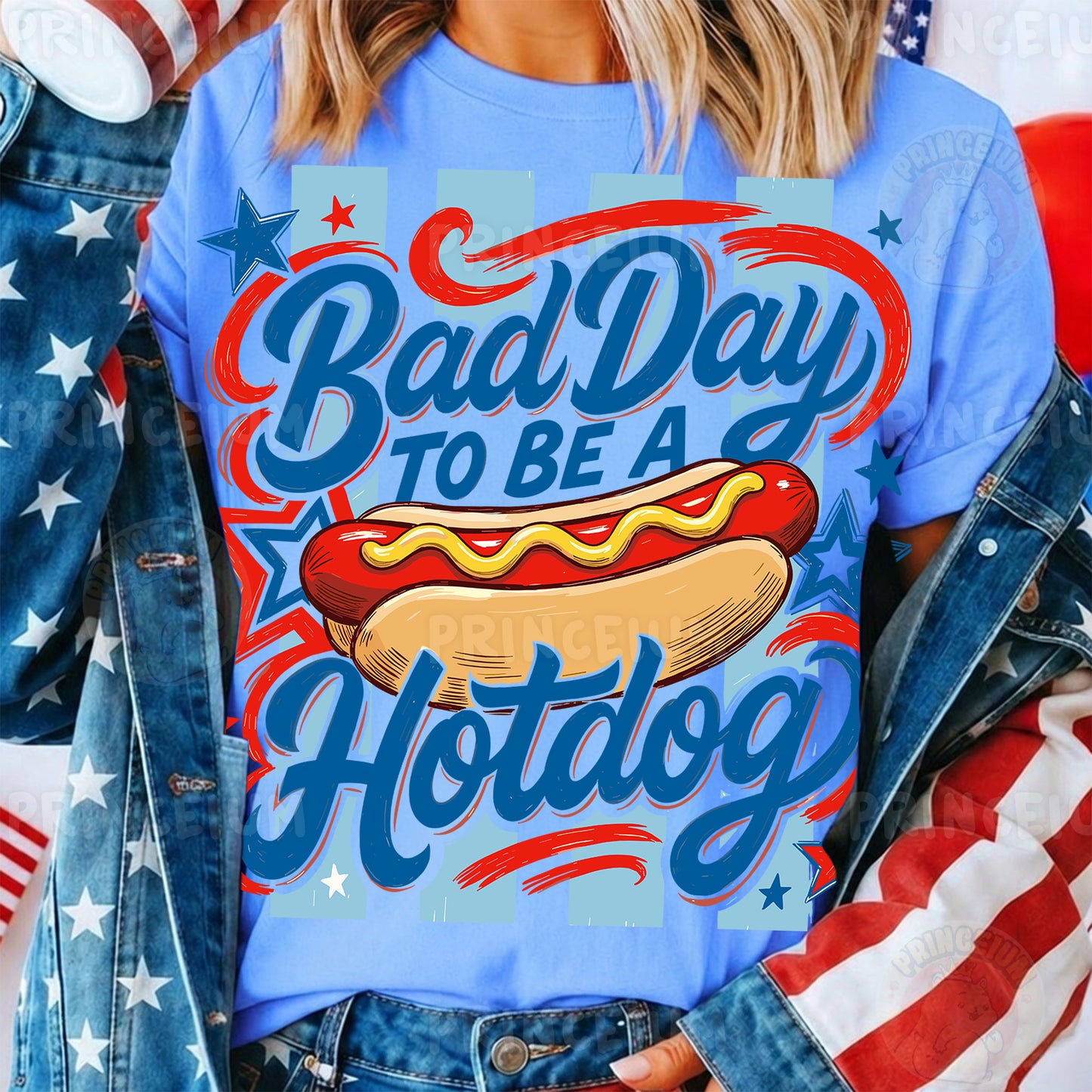 Bad Day To Be A Hotdog Sublimation Design PNG Funny Patriotic Hot Dog Digital Download